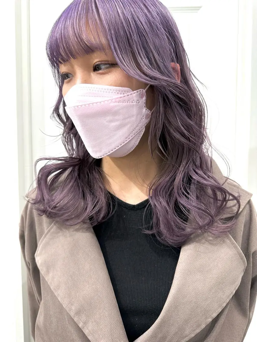 ミディアム カラー ヘアアレンジ ヘアカラー トリートメント ヘッドスパ ヘアセット kai .のヘアスタイル