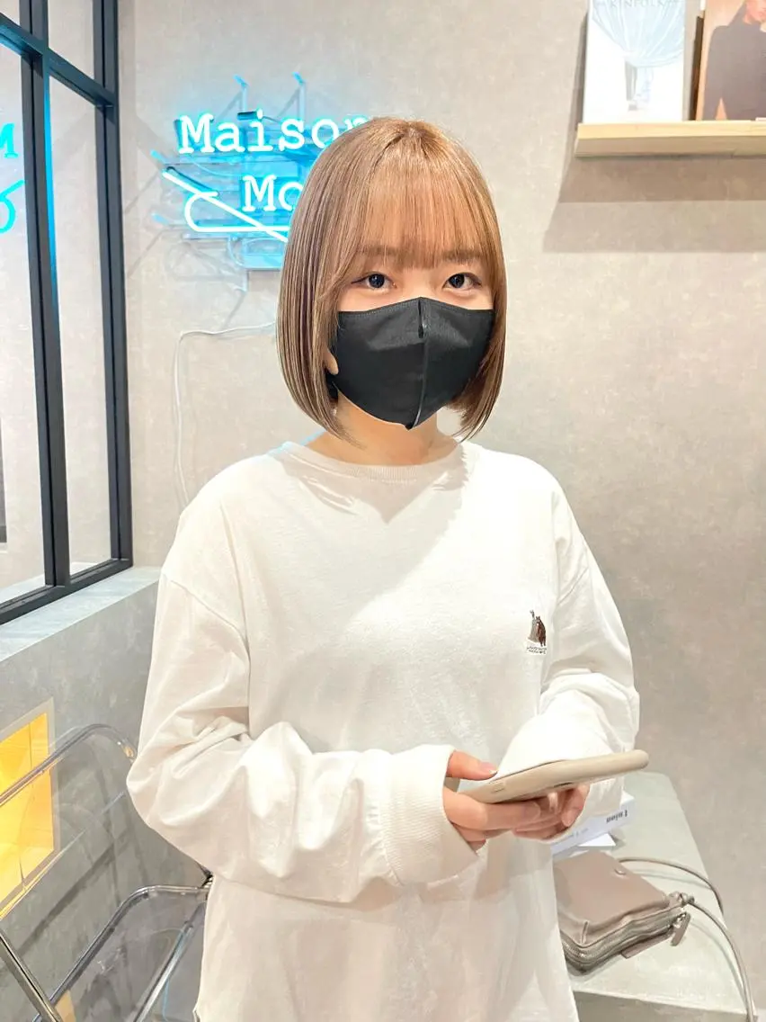 ミディアム カラー カット ヘアカラー トリートメント 一ノ瀬 暁のヘアスタイル