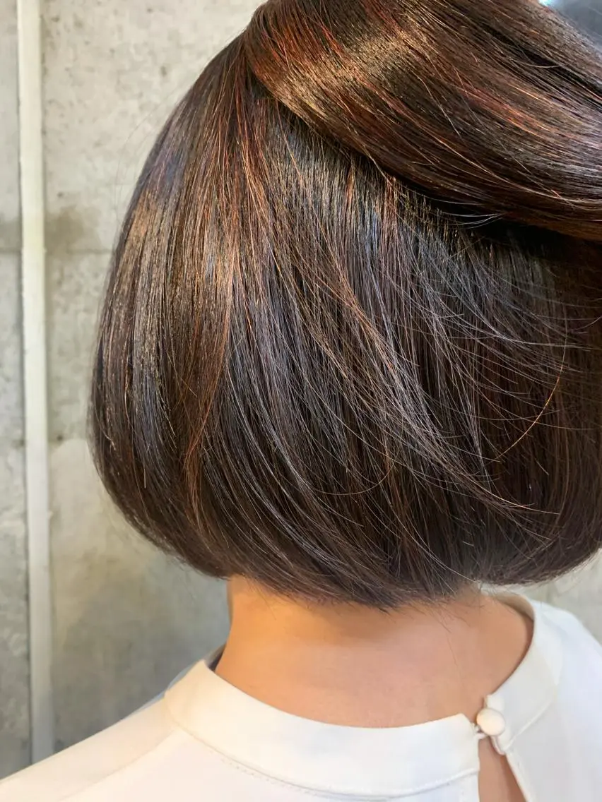 ミディアム カラー 前髪似合わせ | yukaのヘアスタイル