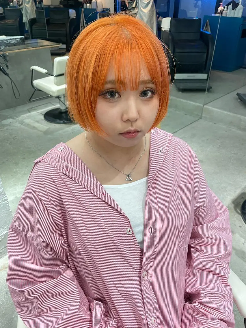 ショート カラー バレイヤージュ ブリーチ ケアブリーチ デザインカラー ダブルカラー スパイラルパーマ 🌐hina⭐️のヘアスタイル