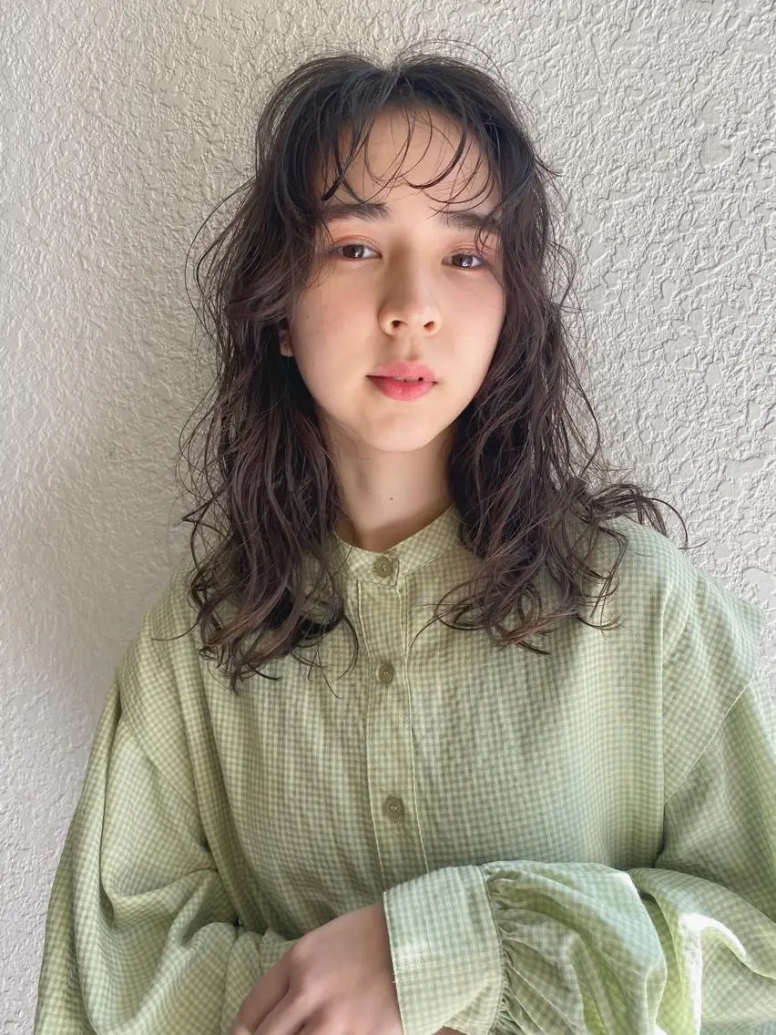 セミロング カラー パーマ カット パーマ トリートメント Hayashi Shioriのヘアスタイル