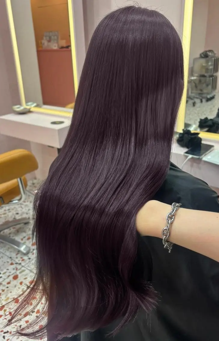 ロング カラー ベージュカラー ブリーチ ブラウンカラー 透明感カラー ディープラベンダー ヘアカラー トリートメント 透明感/渋谷 KEITOのヘアスタイル