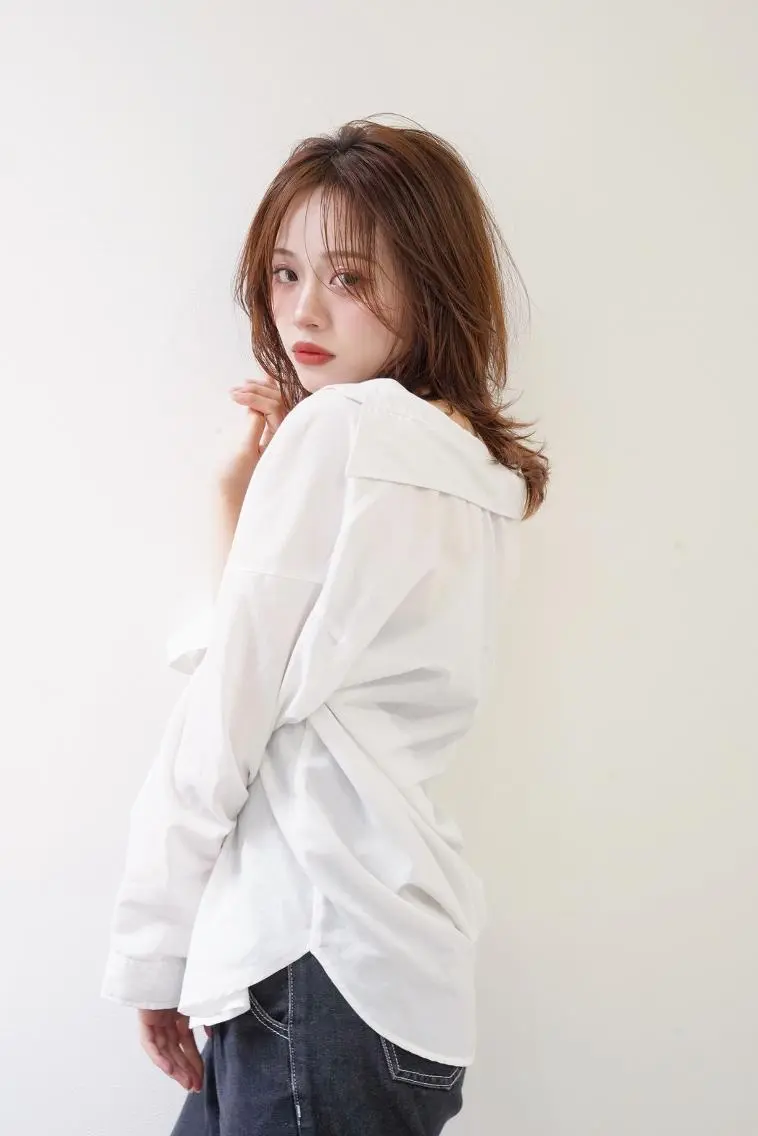 セミロング カット ヘアカラー トリートメント number eluneのヘアスタイル
