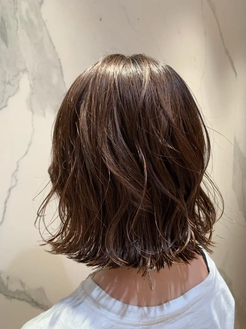 ミディアム 切りっぱなしボブ ボブ 髪質改善🐬🫧 kaeのヘアスタイル