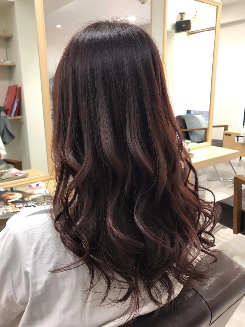 セミロング カラー レッドカラー YUDA 湯田のヘアスタイル