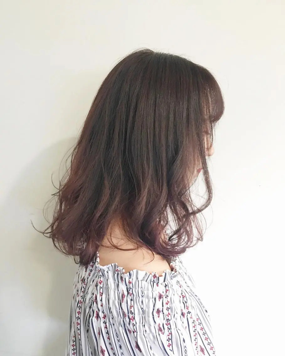 ミディアム カラー ヘアアレンジ 🌿‬ ܸAir 透明感🌱西村知佳のヘアスタイル