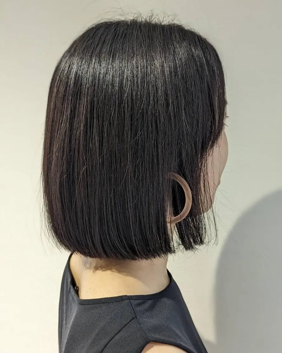 ミディアム 切りっぱなしボブ ボブ 似合わせカット カット ヘッドスパ 🌹艶髪カラー🌹 津田晴加【西荻窪】のヘアスタイル