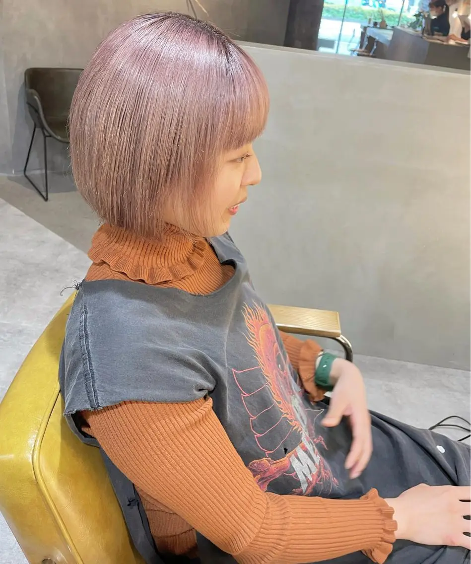ミディアム カラー ヘアカラー トリートメント ハイトーンカラー♡ yuのヘアスタイル