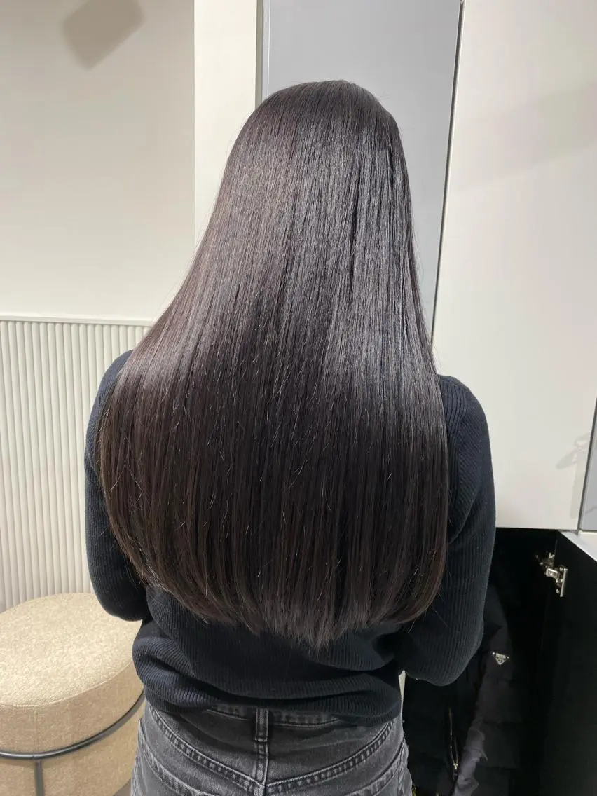ロング カラー アッシュ グレージュ ラベンダーカラー ラベンダーアッシュ 髪質改善 LOVESTOIKE 堂本のヘアスタイル