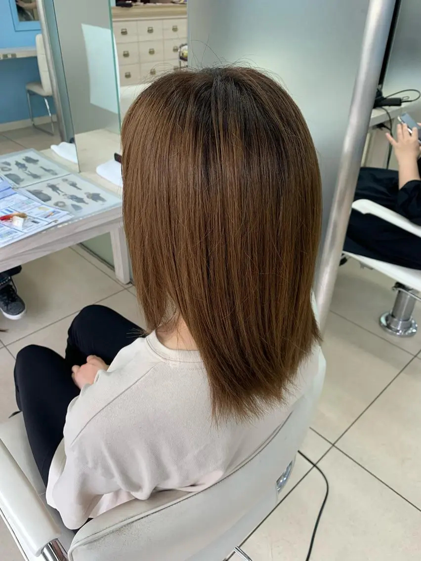 セミロング カラー アクアカラー 髪質改善 トリートメント ✂︎レディース のメンズカット屋さんのヘアスタイル