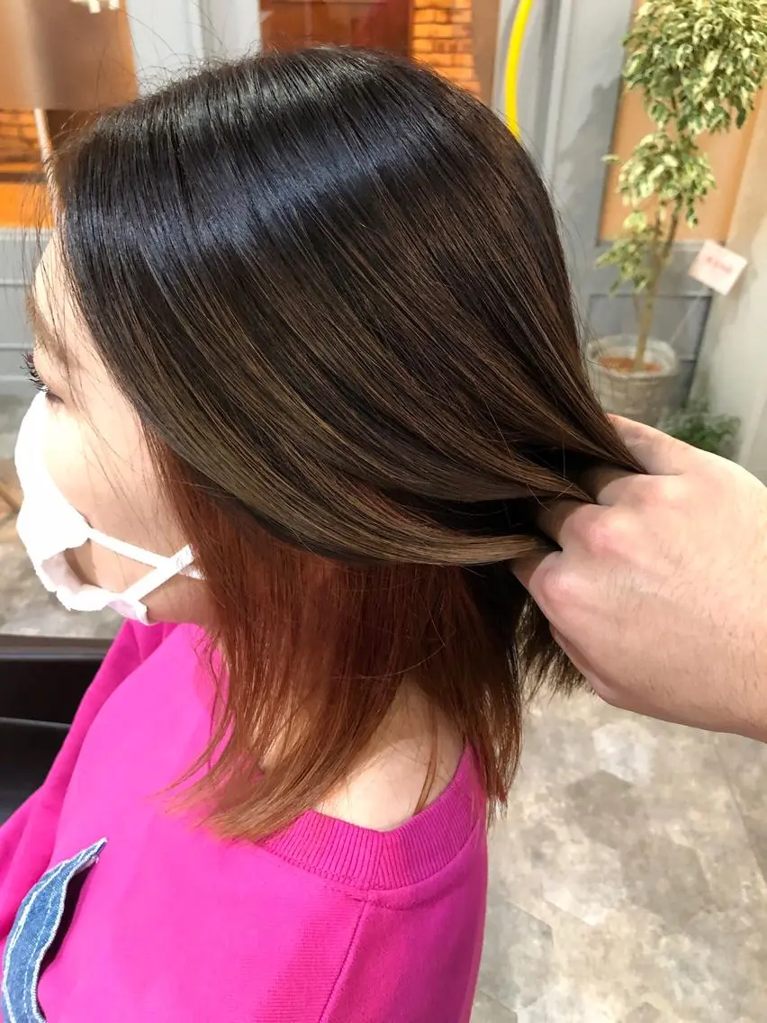 ミディアム カラー カット ヘアカラー hair care ACRO店長 谷のヘアスタイル