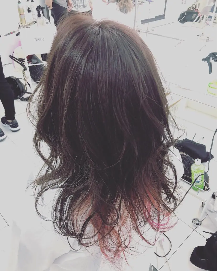 セミロング カラー ピンクカラー カット ヘアカラー ACHE zippy /伊藤のヘアスタイル