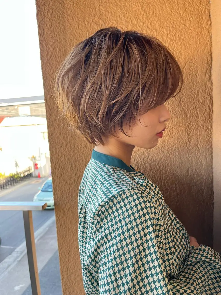 ショート カラー ショートボブ 丸みショート ボブ くびれヘア 髪質改善 KAORU/絹髪 /髪質改善/奈良のヘアスタイル