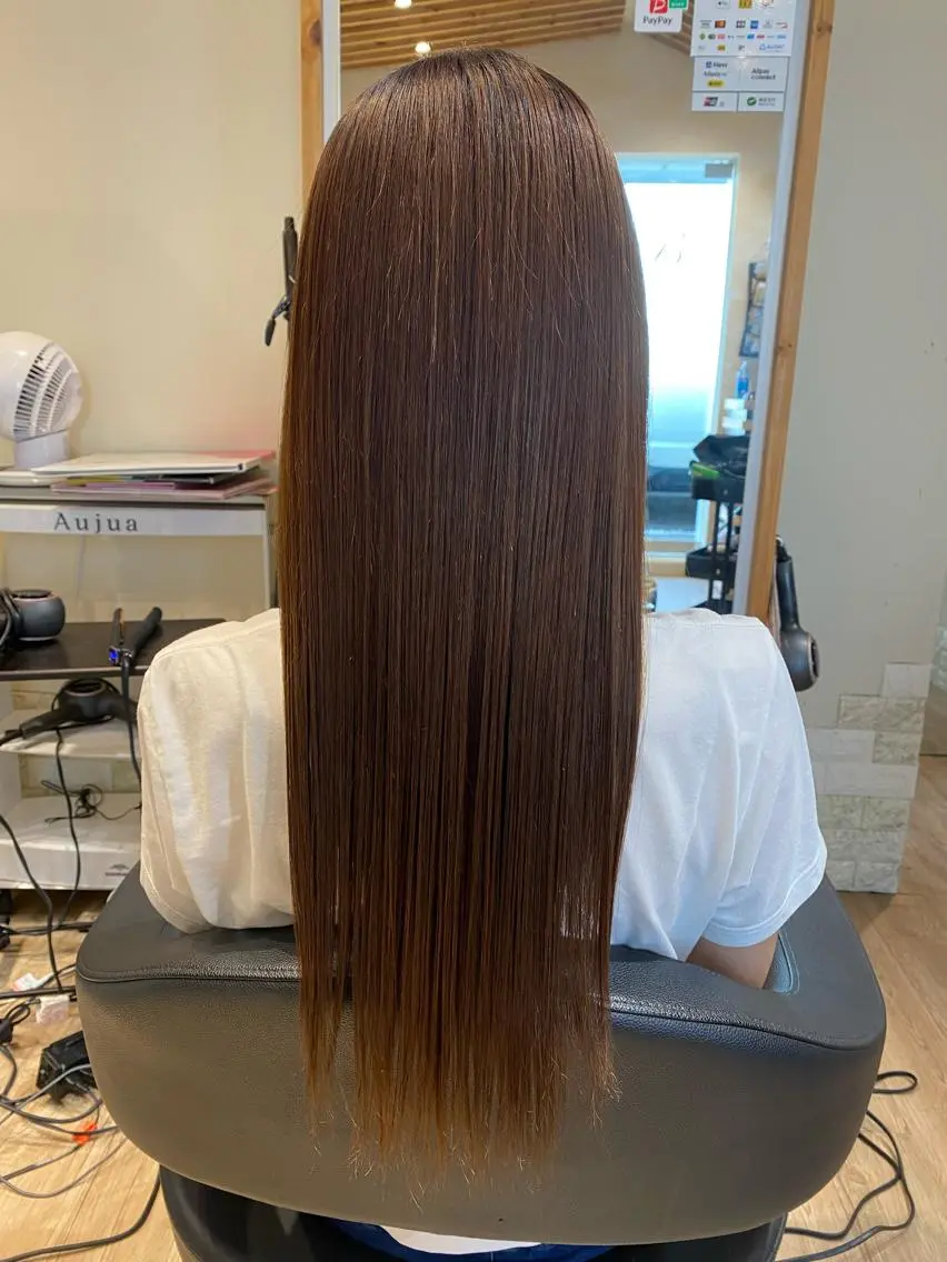 ロング パーマ 縮毛矯正 トリートメント 関口 友行のヘアスタイル