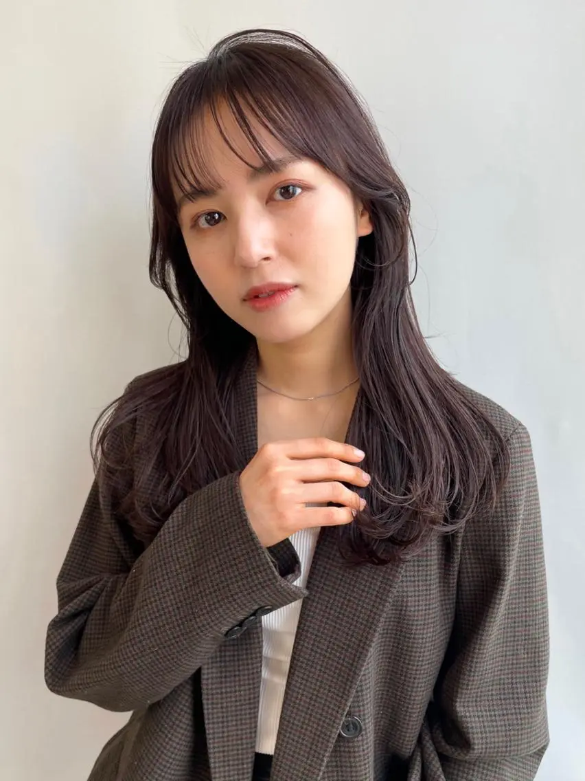 ロング カラー カット ヘアカラー トリートメント 山口 莉奈のヘアスタイル