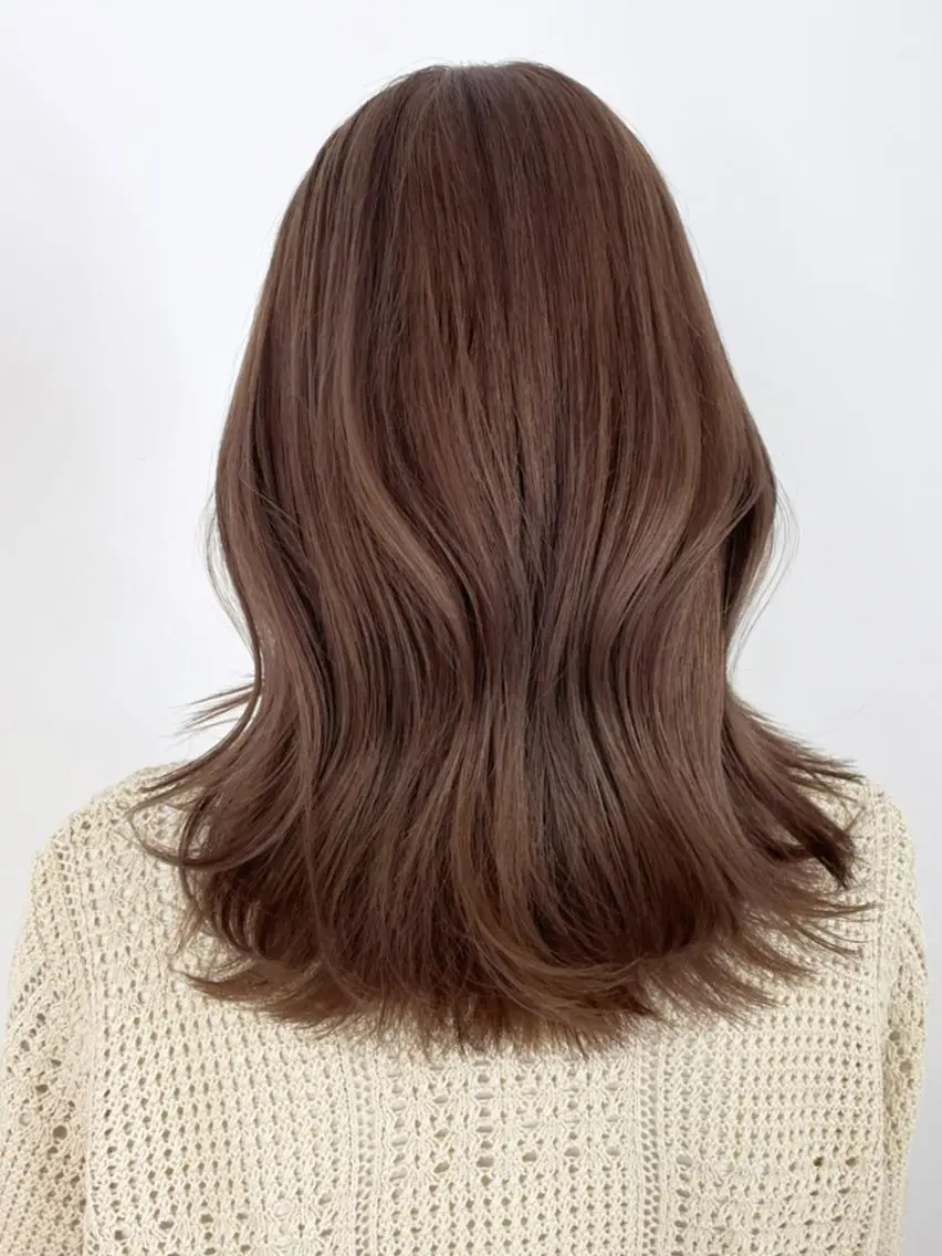 ミディアム カラー パーマ ヘアアレンジ ベージュカラー ピンクカラー ピンクベージュ カット ヘアカラー トリートメント ITbyALBUM 中野店のヘアスタイル