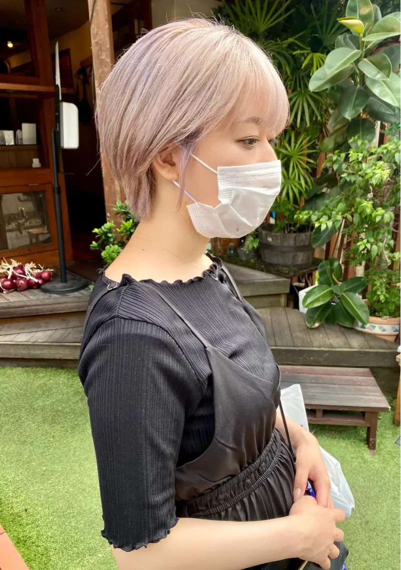 ショート カラー ブリーチ ケアブリーチ ハイトーンカラー ヘアカラー トリートメント RAIMA ケアハイトーンのヘアスタイル