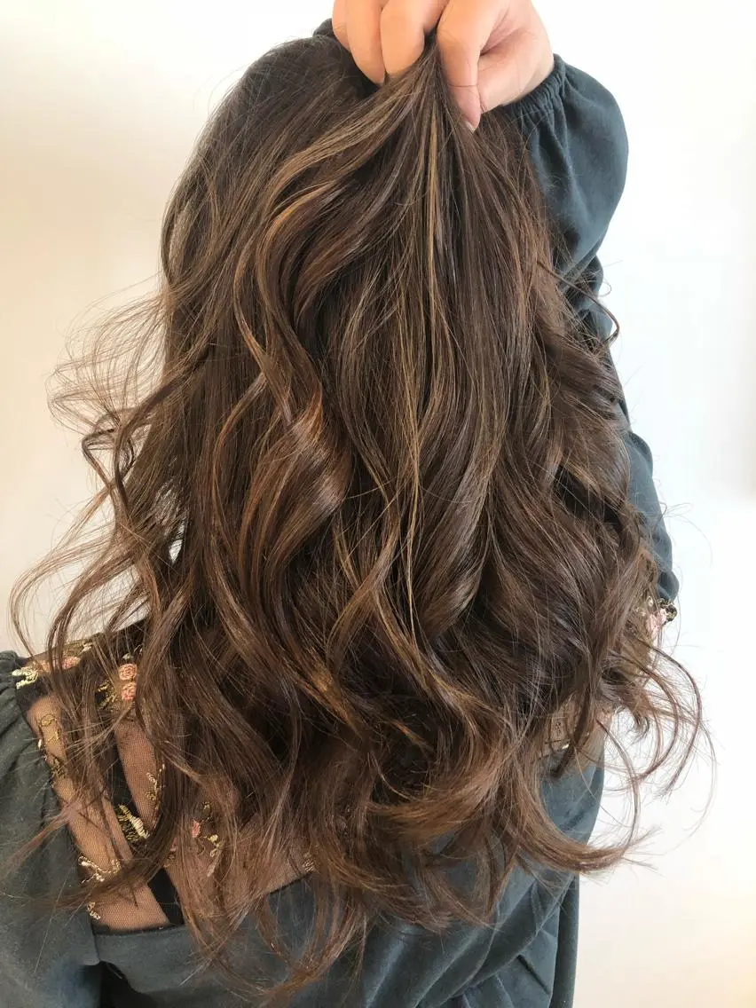ロング カラー ヘアアレンジ ハイライトカラー イルミナカラー ハイライト トリートメント ヘアカラー レイヤー×ヘッドスパ *保田遥*のヘアスタイル