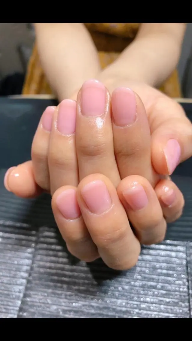 ネイル クリアネイル ワンカラーネイル ピンク u sのネイルデザイン