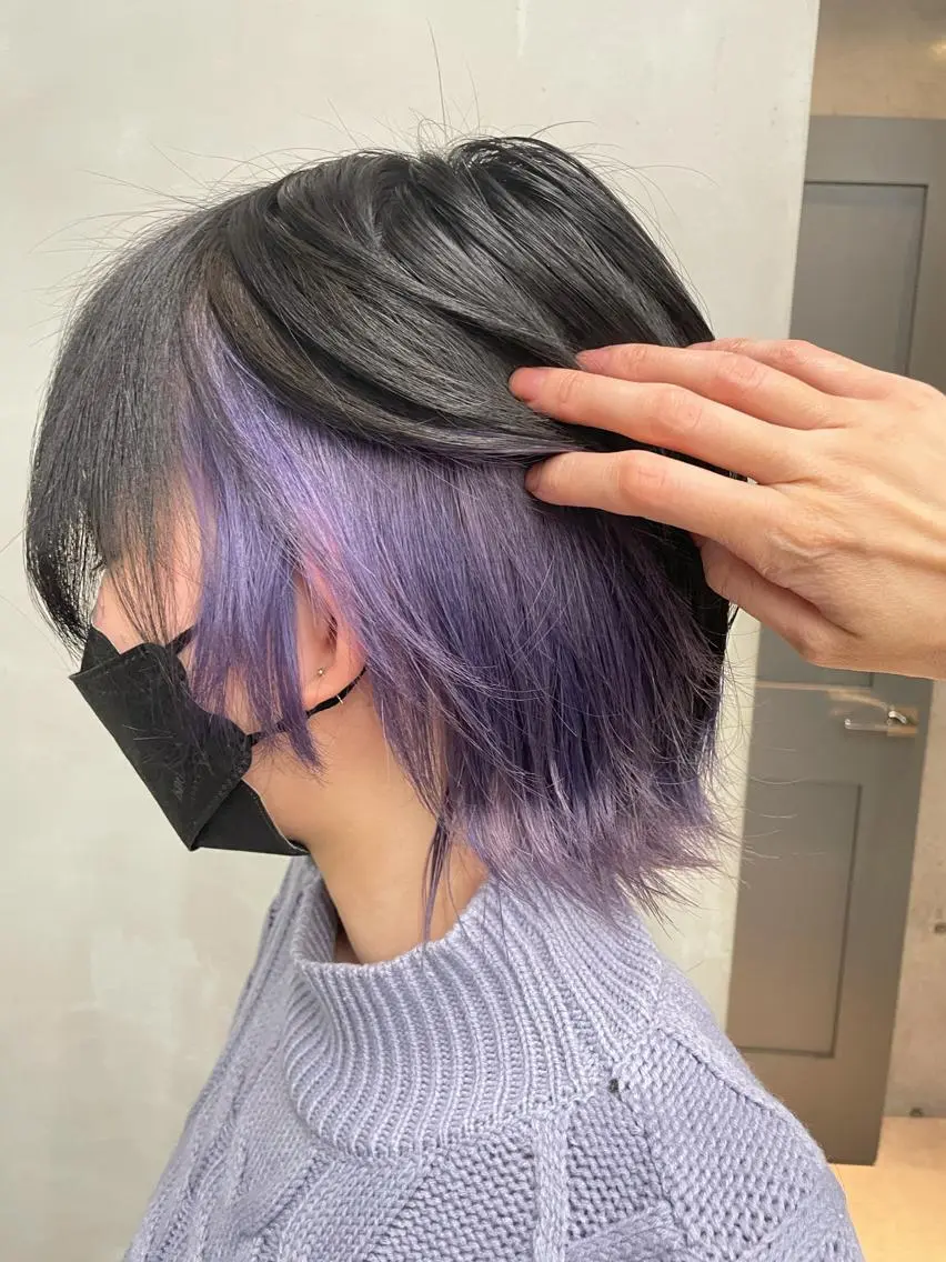 ショート カラー ブリーチ インナーカラー 推し ブリーチ  髪質改善のヘアスタイル