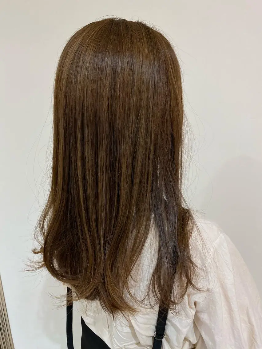 セミロング ヘアカラー トリートメント 髪質改善/イルミナ/ 城崎のヘアスタイル
