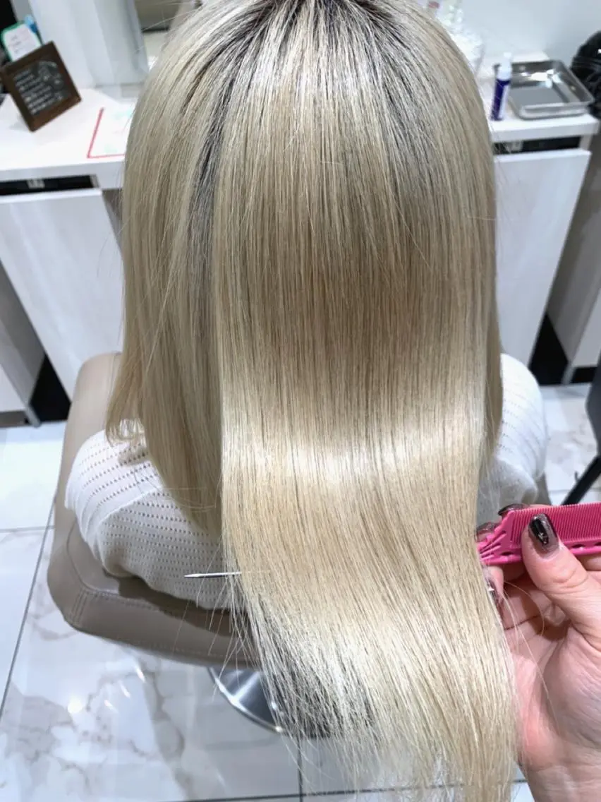 ロング パーマ 髪質改善 ストレートパーマ 縮毛矯正 トリートメント 高橋凜/縮毛矯正/ 髪質改善/カラーのヘアスタイル
