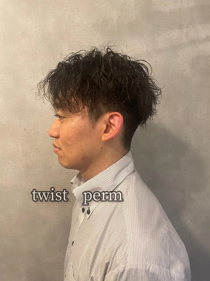 メンズ センターパート マッシュ メンズパーマ メンズツイストパーマ ツーブロック カット パーマ ヘアセット 心斎橋/メンズ /ルレイル/地形真希のヘアスタイル