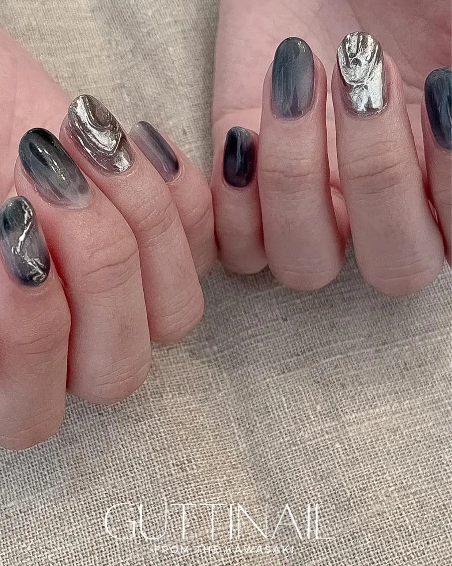 ネイル 持ち込み ニュアンスネイル セキグチ guttinailのネイルデザイン