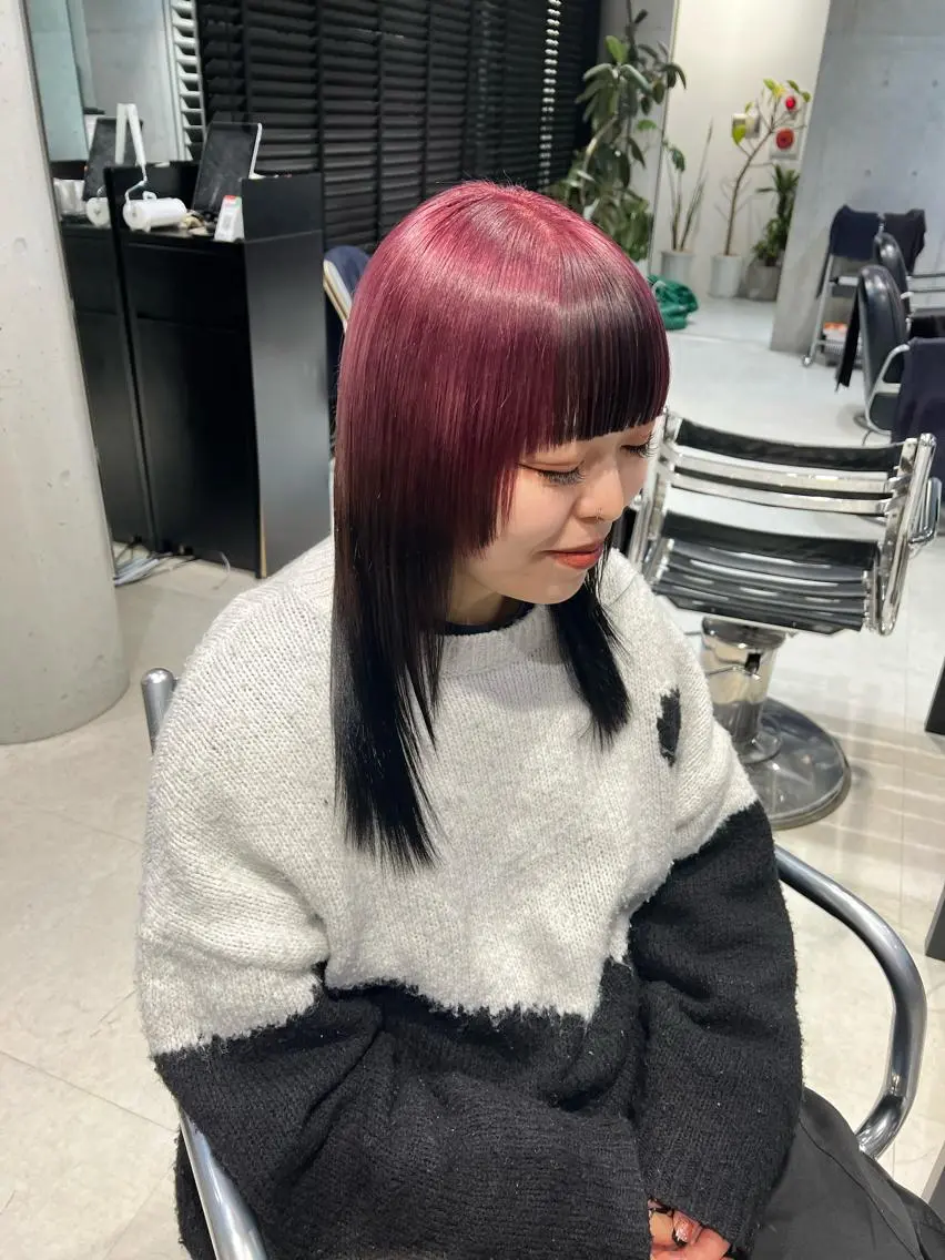 ロング カラー カット ヘアカラー トリートメント 赤みゼロ/透明感 カラー🌿KANTAのヘアスタイル