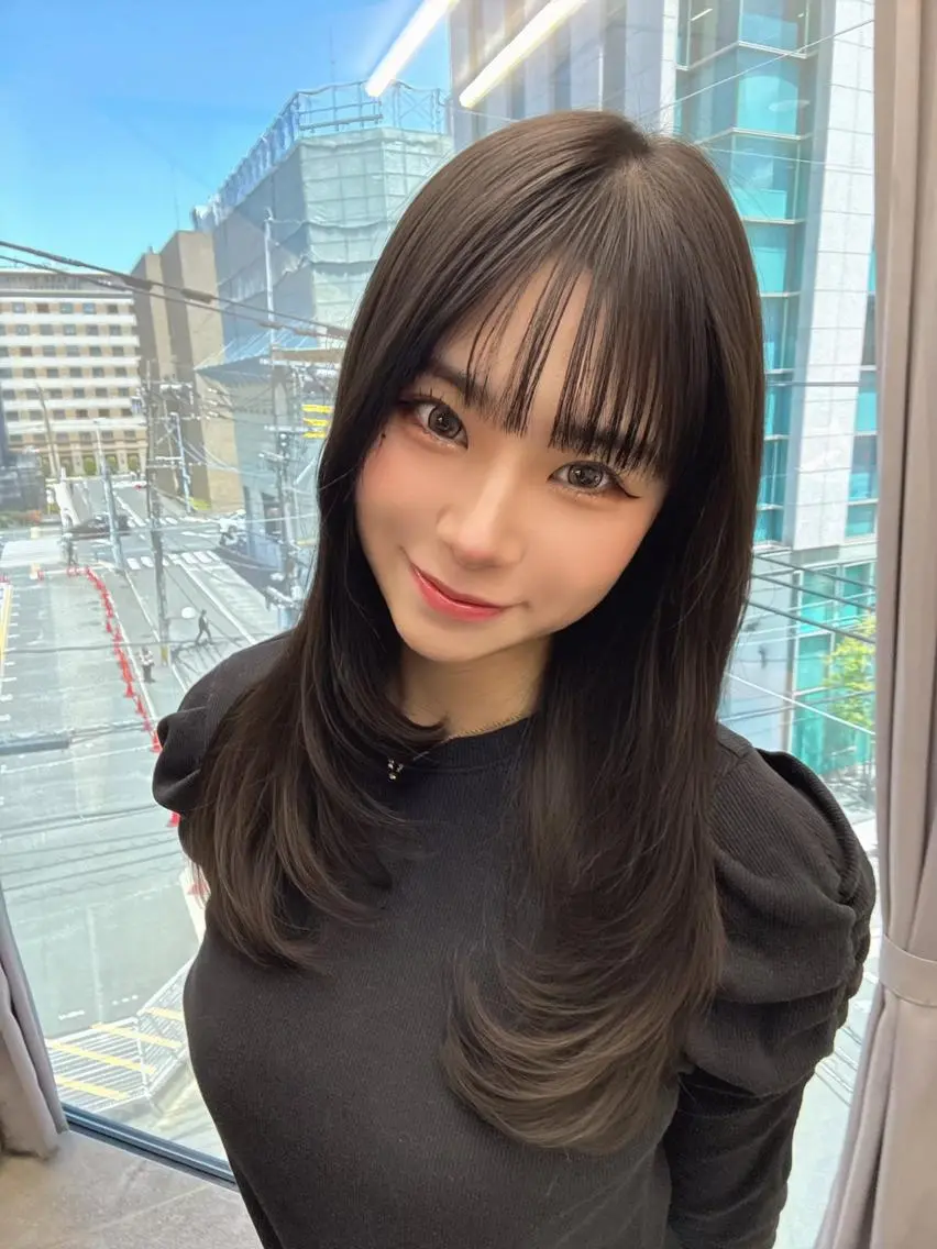 セミロング カット 縮毛矯正 トリートメント lafit ラフィット 下大利のヘアスタイル