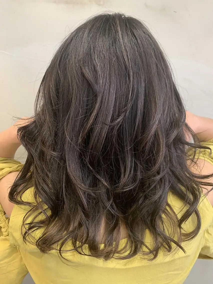 セミロング カラー ハイライトカラー ハイライト ANGELICA JR和歌山店のヘアスタイル