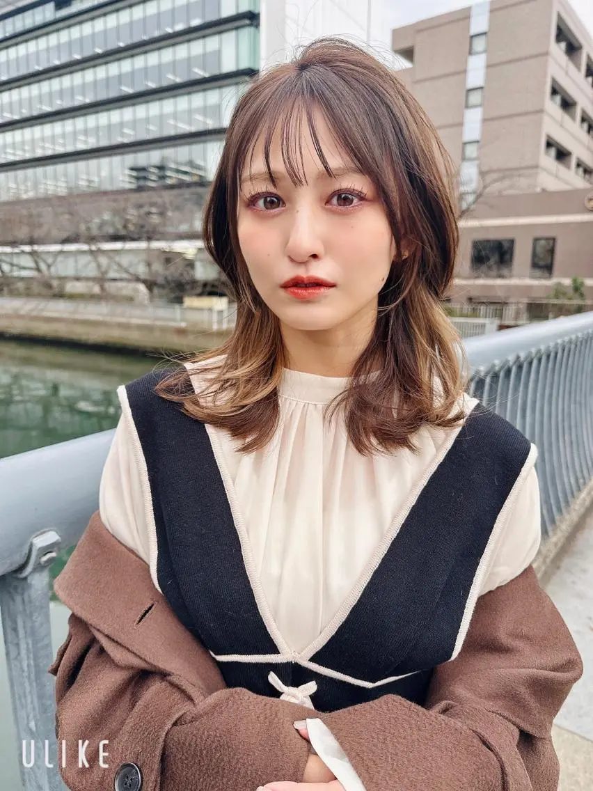 ミディアム 菅谷 昌央のヘアスタイル