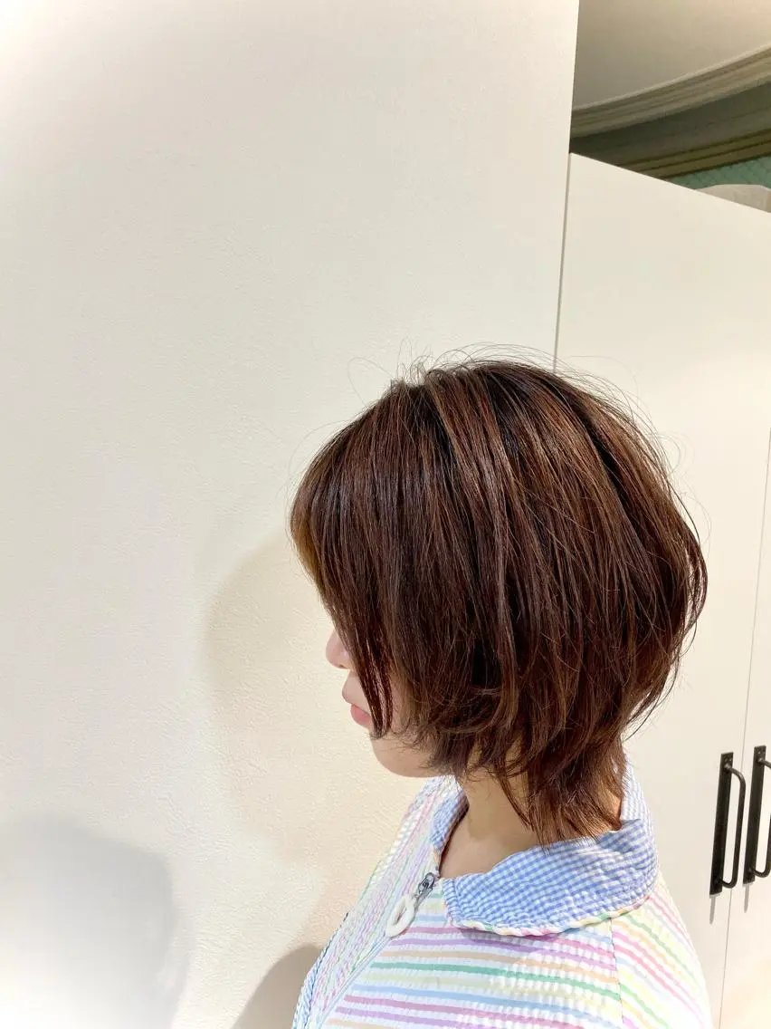 ショート カラー レイヤーカット ウルフカット カット ヘアカラー トリートメント Kazu .Kのヘアスタイル