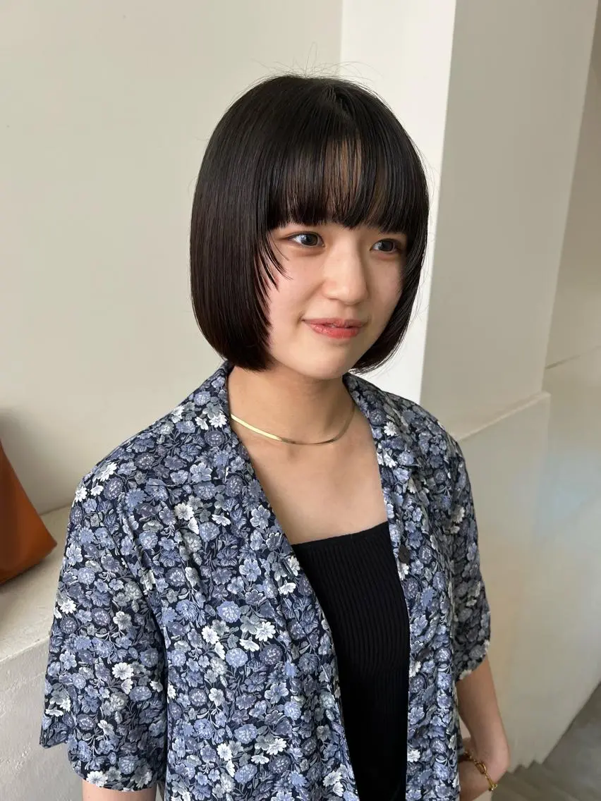 ショート ボブ 顔周りカット/透明感 カラー✂️MEIのヘアスタイル