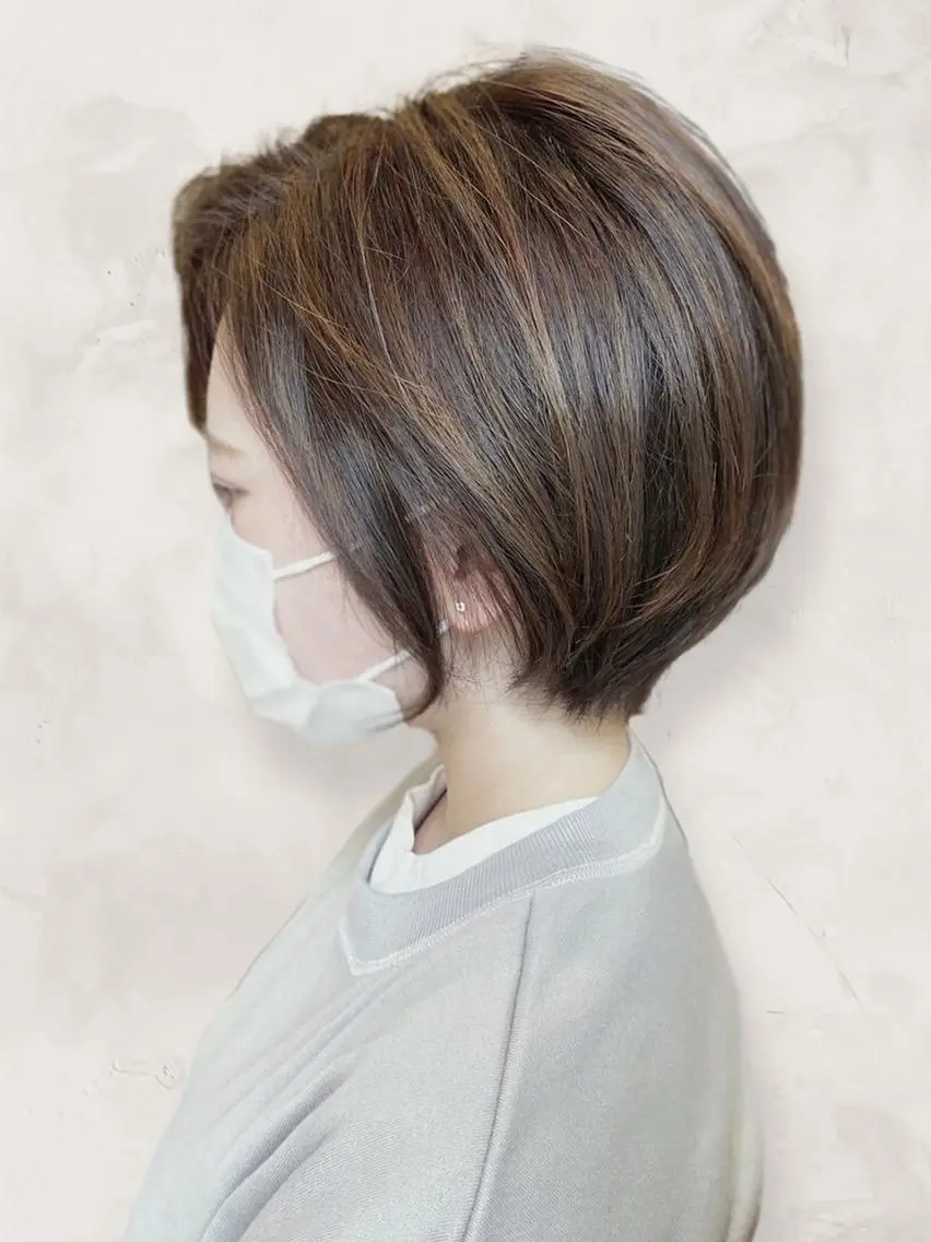 カラー ロング ボブ レイヤーカット 似合わせカット 小顔カット 韓国風ヘア✨ 永岡 はるのヘアスタイル