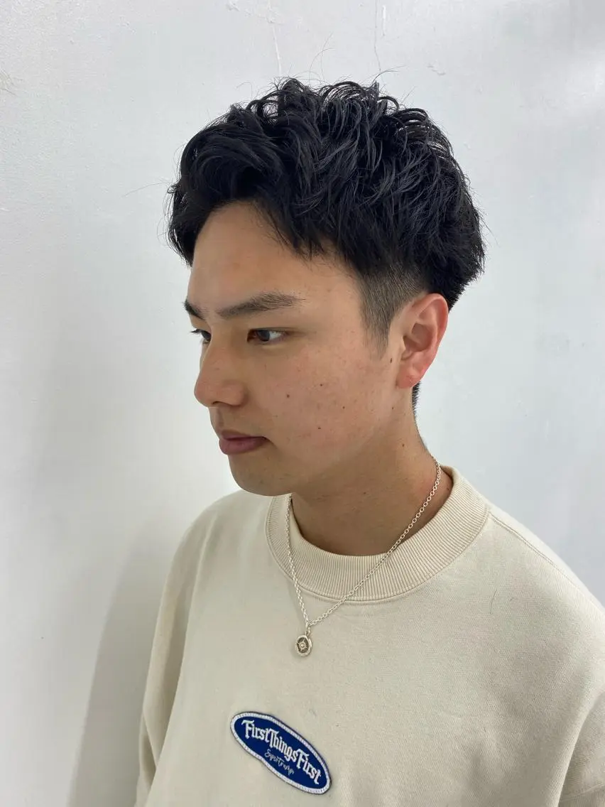 メンズ アップバング 刈り上げ 柏メンズパーマ特化 蛯谷 晃裕のヘアスタイル