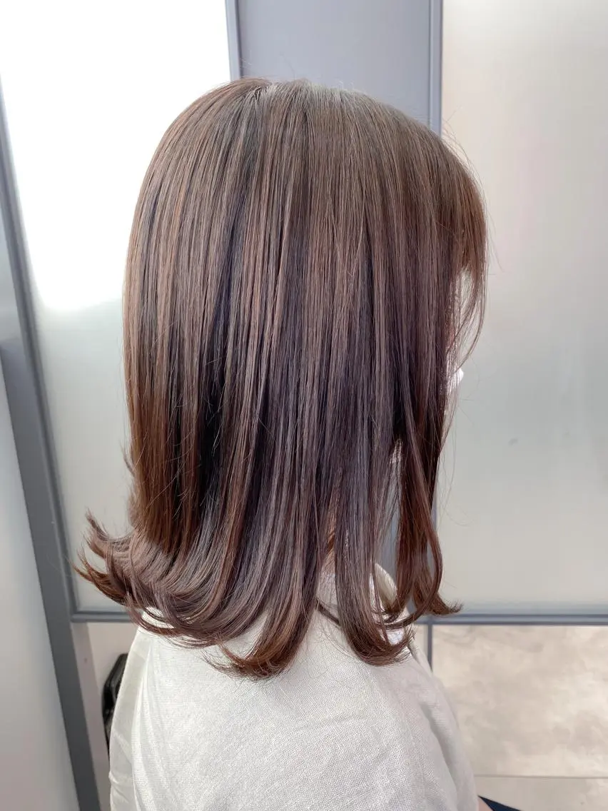 ミディアム カラー ベージュカラー ピンクカラー ピンクベージュ 【透明感、艶髪】西村 有司のヘアスタイル