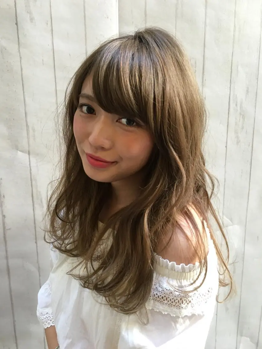 ロング カラー パーマ 沖 宜志のヘアスタイル
