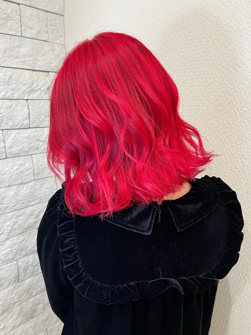 カラー ブリーチ ピンクカラー ヘアカラー トリートメント かずくん🦩名古屋 ハイトーン/レイヤーのヘアスタイル