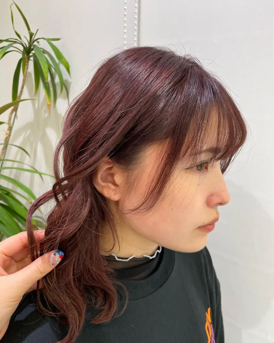 ミディアム カラー メンズハイライト × perm Runoのヘアスタイル