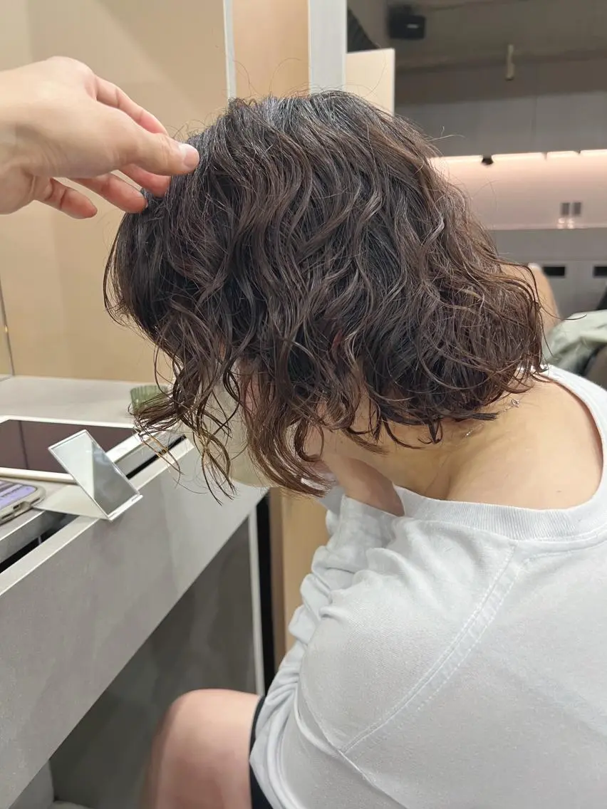 パーマ カット パーマ トリートメント ボブパーマコテ巻き風 パーマNo1深江秀平のヘアスタイル