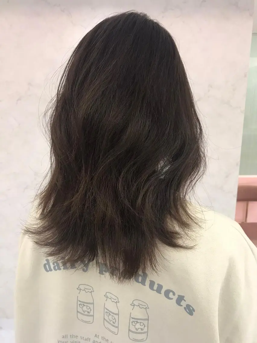 ミディアム ヘアアレンジ レイヤー/髪質改善 縮毛/ハッシュカットのヘアスタイル