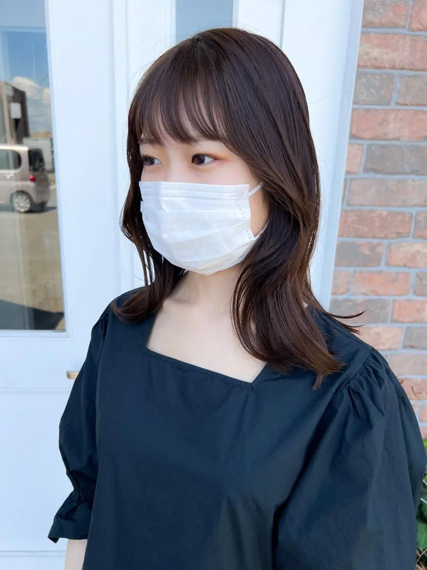 セミロング 韓国風ヘア YURAGI🤍 SAEのヘアスタイル