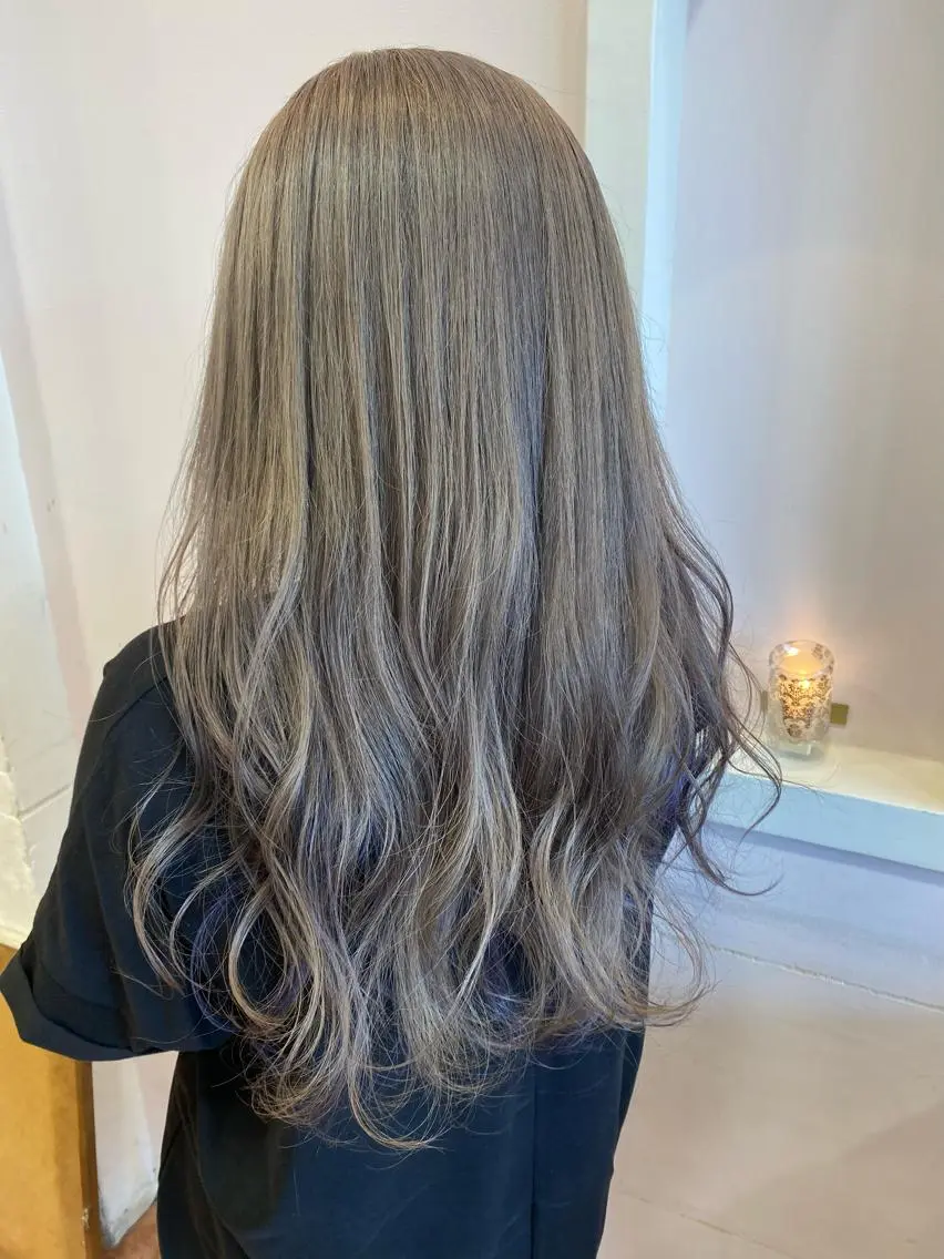 ロング カラー ヘアアレンジ ベージュカラー ホワイトベージュ 🌸HONOKA🌸 【グレージュ】のヘアスタイル