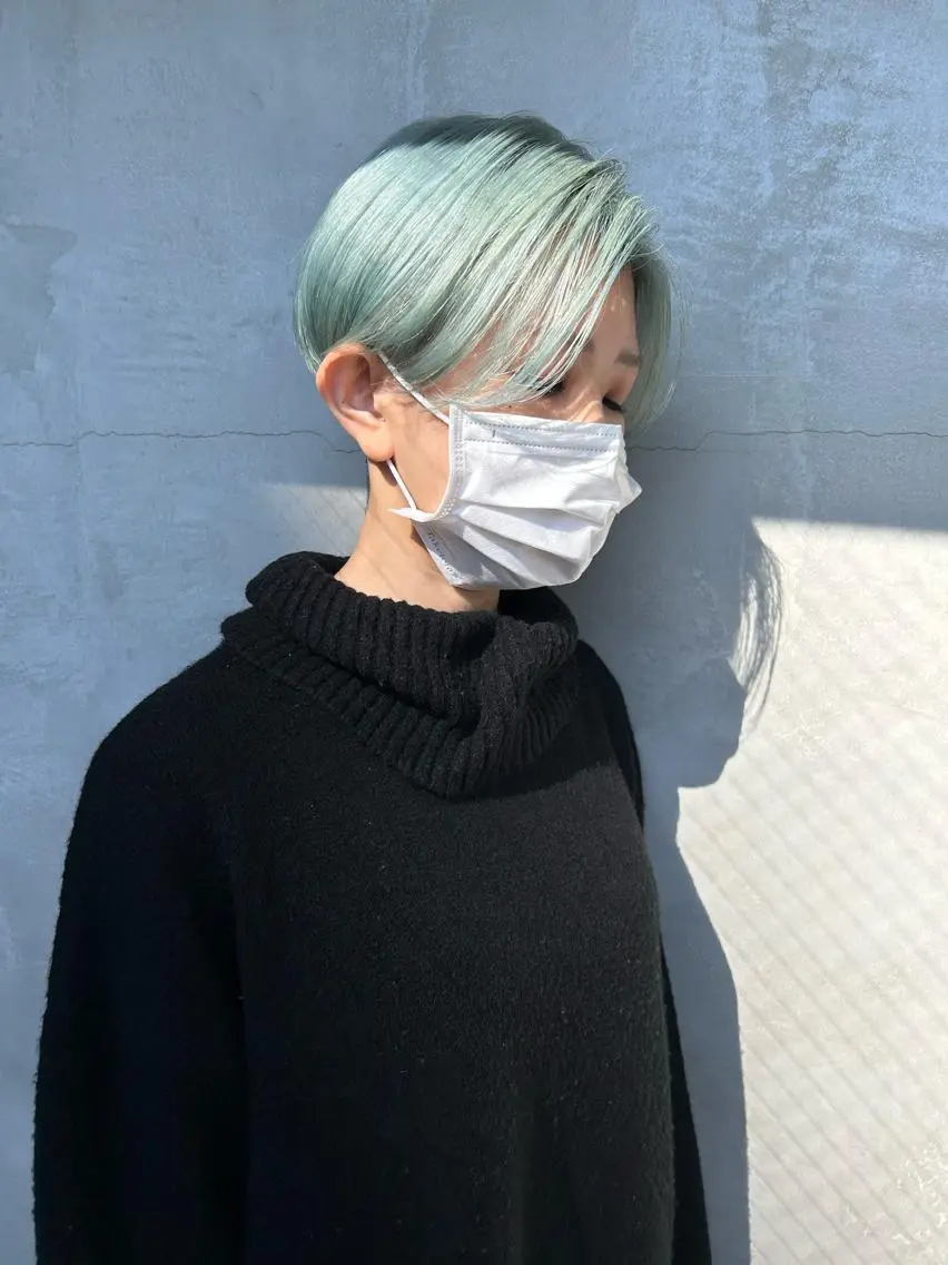 ショート カラー ベージュカラー ブリーチ ブロンド ケアブリーチ ケアカラー カット ヘアカラー トリートメント 🧸艶々韓国ヘア 🧁mizunaのヘアスタイル