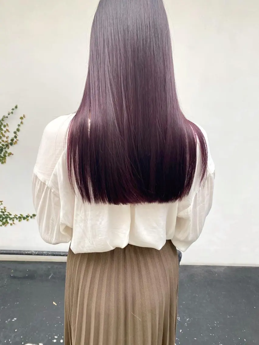 ロング カラー ブリーチ ピンクカラー バイオレットカラー tonari 梅田、中崎町のヘアスタイル