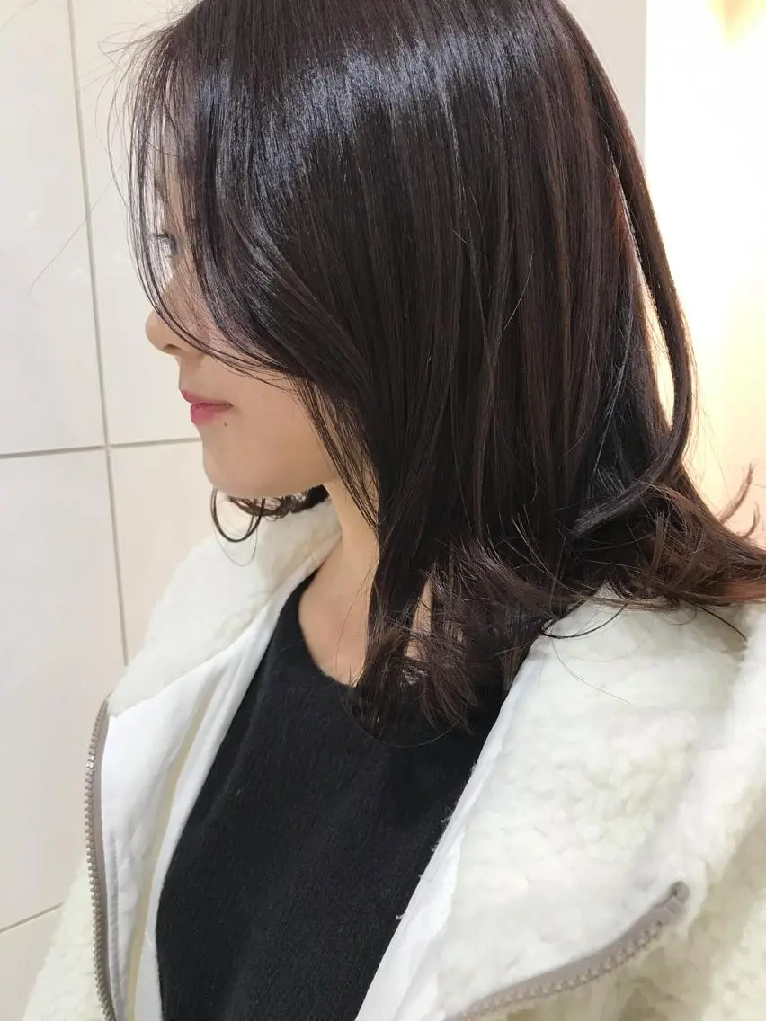 ミディアム カラー ピンクカラー カット ヘアカラー トリートメント 田中 あかねのヘアスタイル