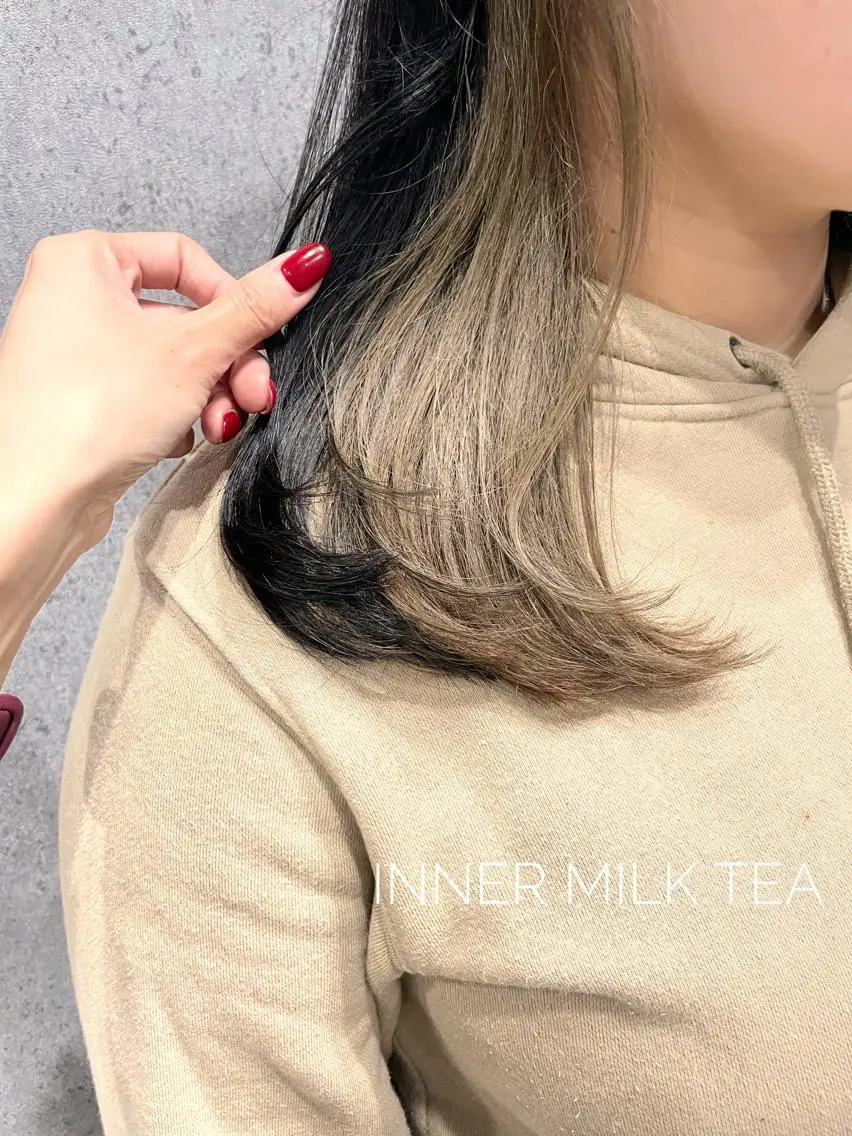 ロング カラー ブリーチ ケアブリーチ 髪質改善 ヨシンモリ 韓国風ヘア YUKA🐻❄️ 🎀当日予約ok/のヘアスタイル