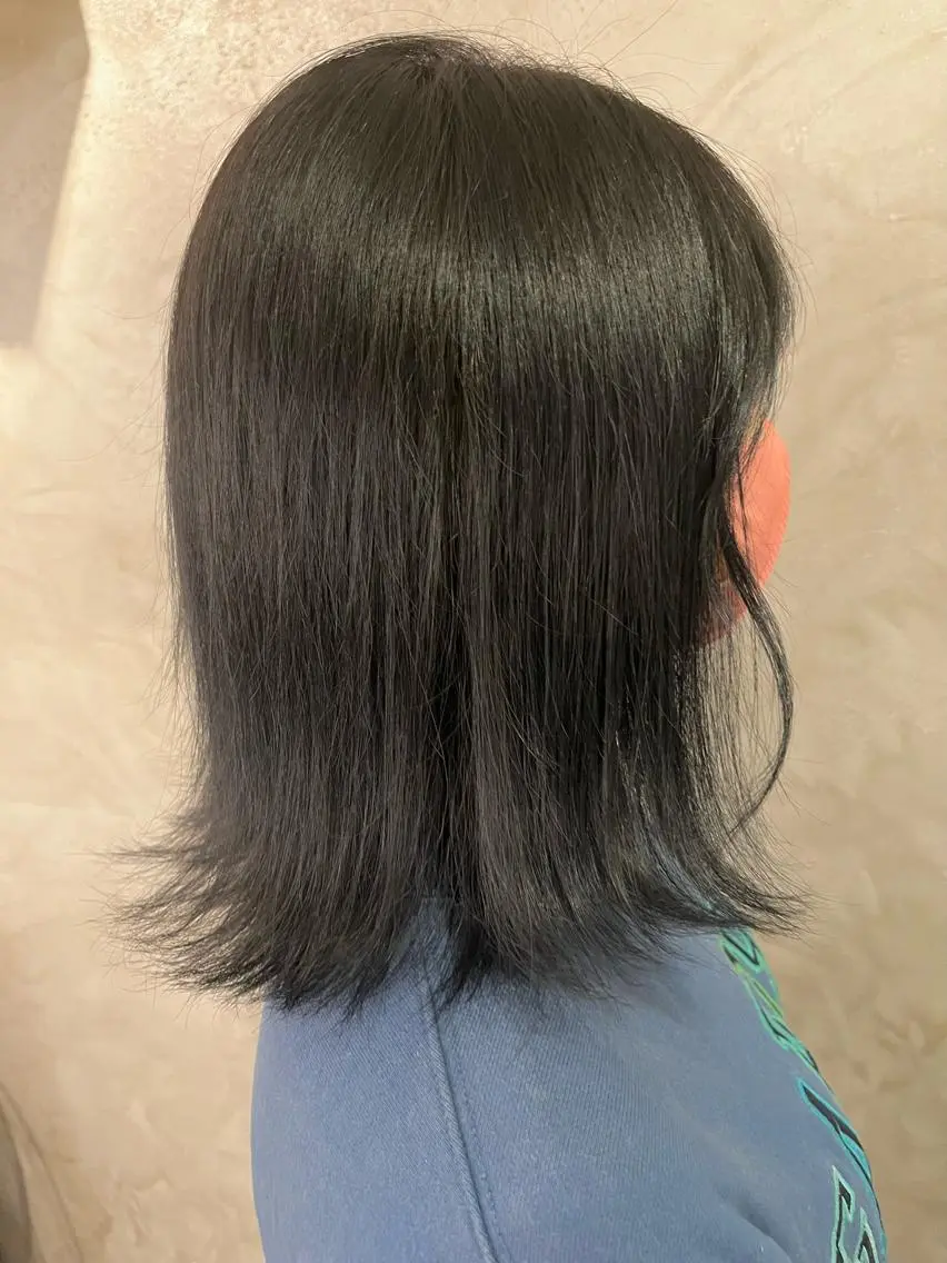 ミディアム カラー ブルーカラー ブルーグレー 透明感カラー/ ブリーチ無し/RYOのヘアスタイル