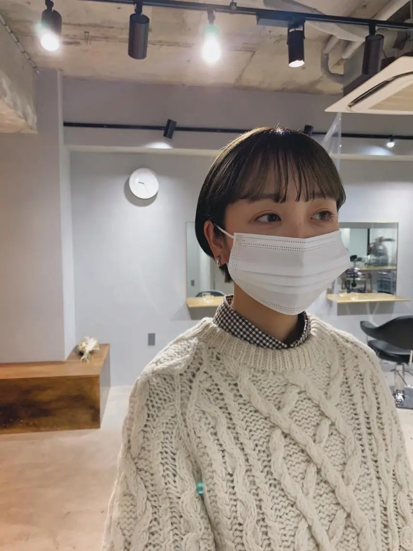ミディアム カラー ヘアアレンジ ボブパーマコテ巻き風 パーマNo1深江秀平のヘアスタイル